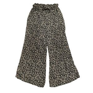 Billabong Black and Cream Wide Leg Floral Pants Small